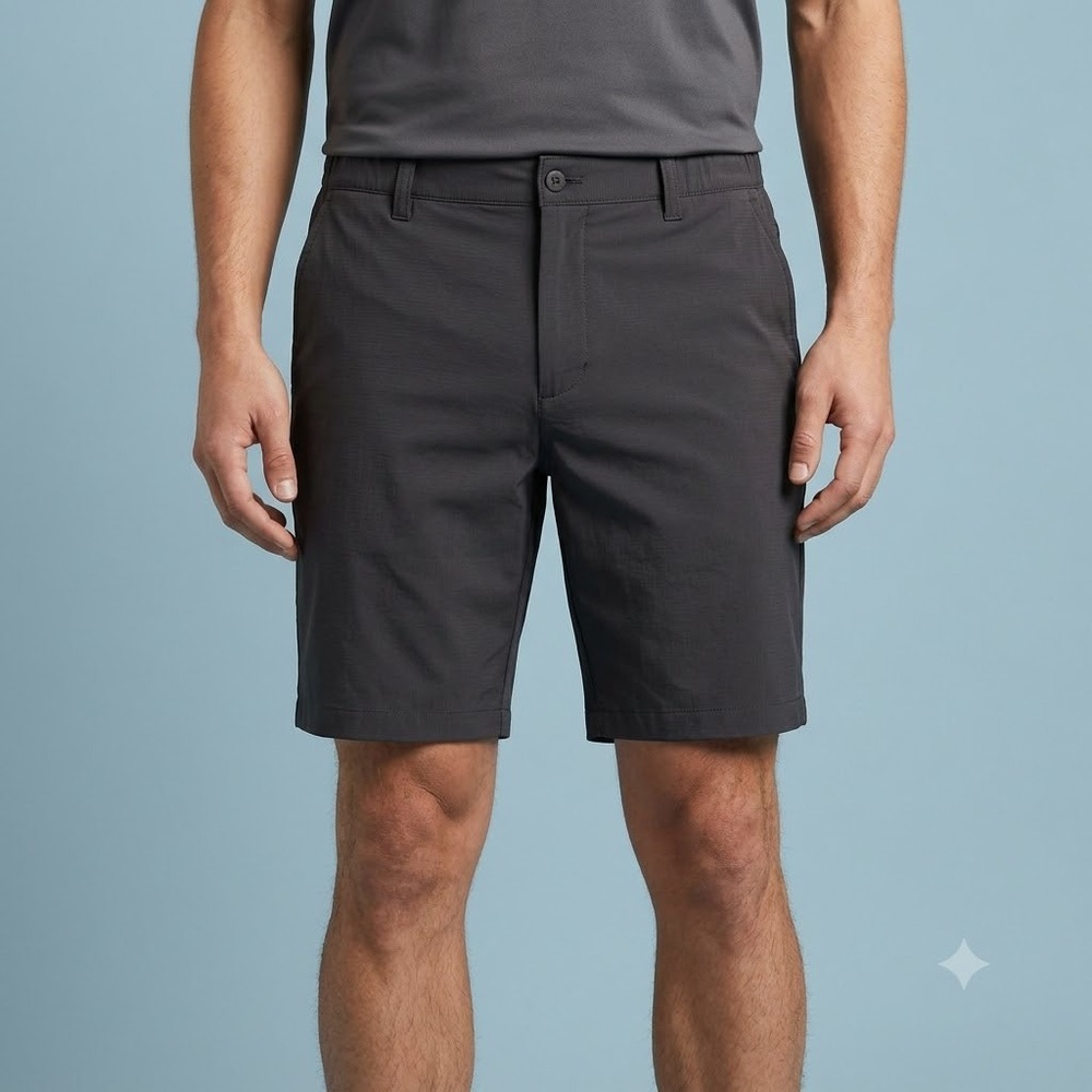 Banana Republic Flat Front Stretch Shorts Mens 38 Black Casual